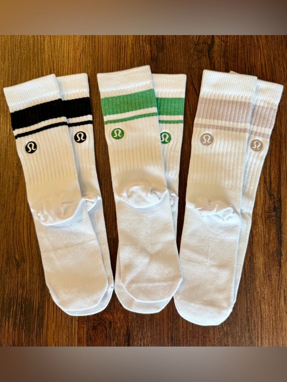 Lululemon Daily Essential 3 Pair Bundle- Black Green Blush NEW